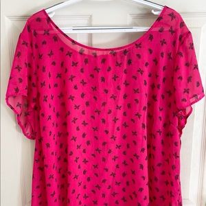 Torrid butterfly sheer blouse